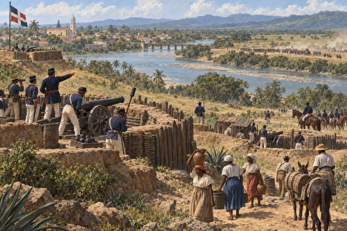 Interpretación editorial de las fortificaciones, la artillería y el abastecimiento durante la batalla de Santiago del 30 de marzo de 1844