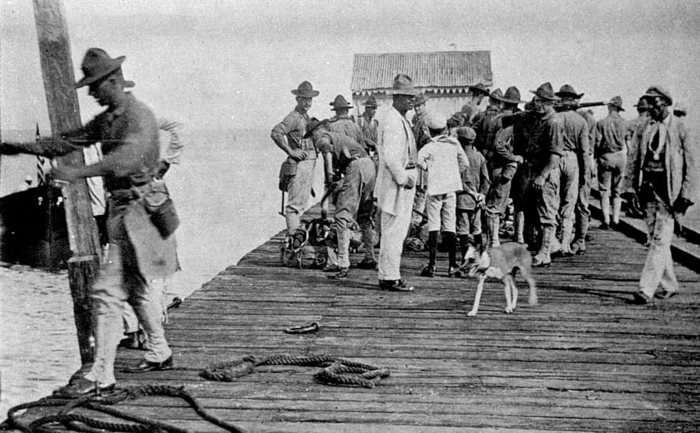 Escena histórica de la ocupación estadounidense de la República Dominicana en 1916